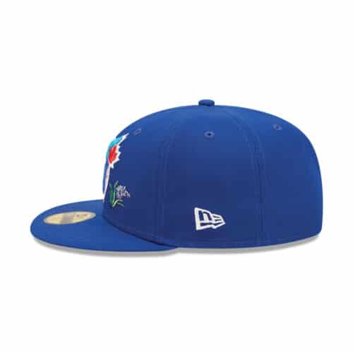 New Era 59Fifty Toronto Blue Jays Watercolor Floral Fitted Hat Royal Blue Left