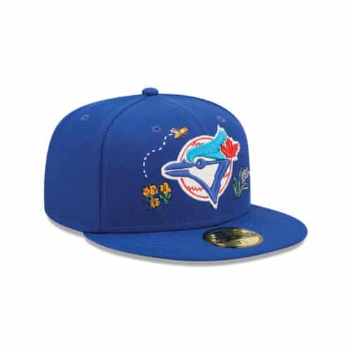 New Era 59Fifty Toronto Blue Jays Watercolor Floral Fitted Hat Royal Blue RIght Front