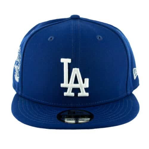 New Era 9Fifty Los Angeles Dodgers Fish Graphic Snapback Hat Dark Royal Blue Front