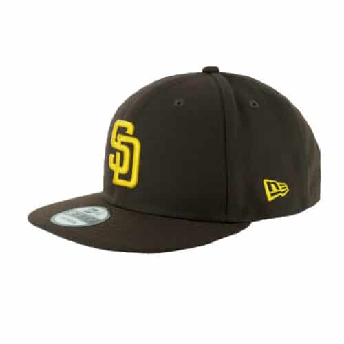 New Era 9Fifty San Diego Padres Team Graphic Snapback Hat Burnt Wood Brown.jp Left Front