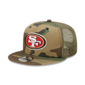 New Era 9Fifty San Francisco 49ers Camo Trucker Snapback Hat Camo Left Front