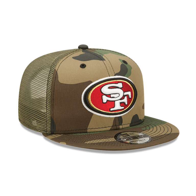 New Era 9Fifty San Francisco 49ers Camo Trucker Snapback Hat Camo Right Front New Era 9Fifty San Francisco 49ers Camo Trucker Snapback Hat Camo Right Front