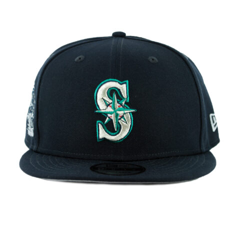 New Era 9Fifty Seattle Mariners Fish Graphic Snapback Hat Dark Navy Front