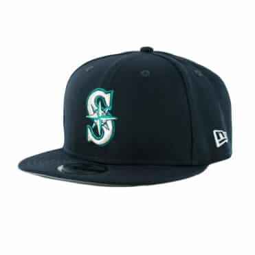 New Era 9Fifty Seattle Mariners Fish Graphic Snapback Hat Dark Navy Left Front