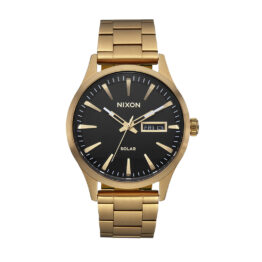 Nixon Sentry Solar Stainless Steel Watch All Gold-Black 1