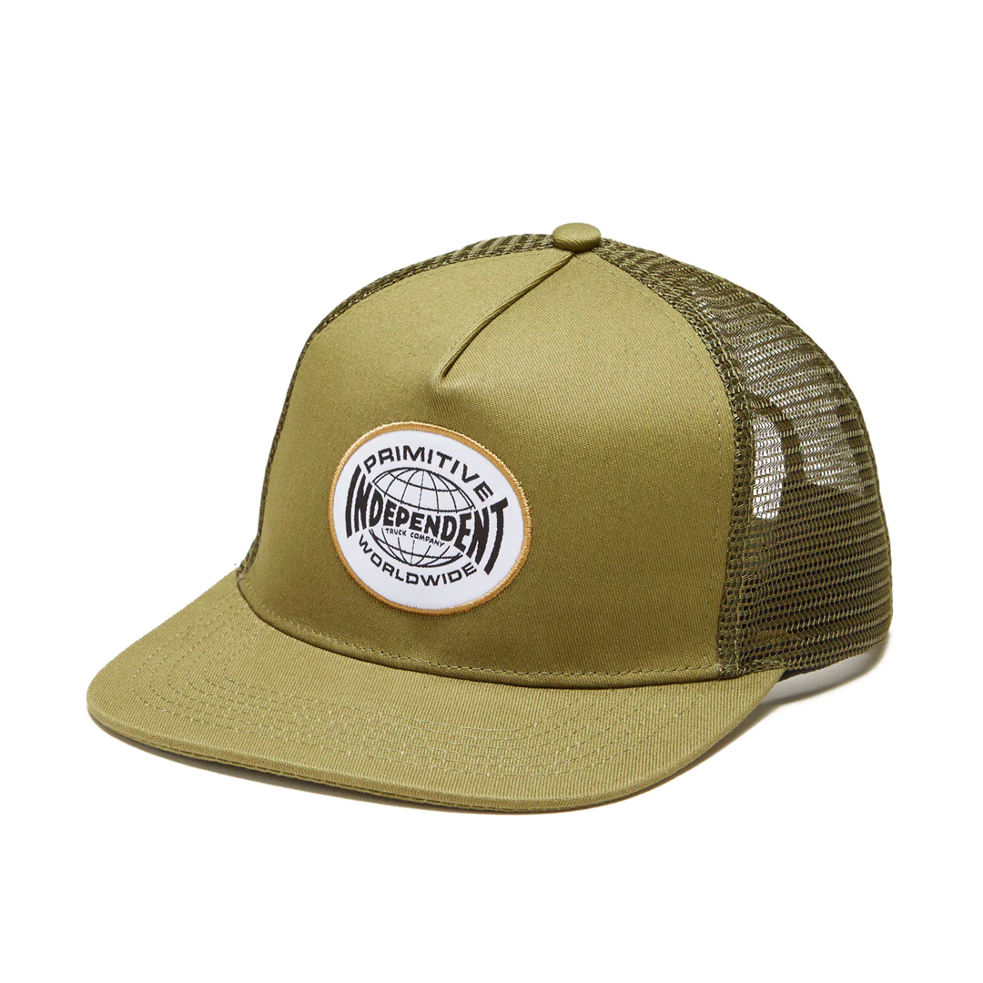 Primitive x Independent Global Trucker Snapback Hat Olive