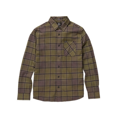 Volcom Caden Plaid Long Sleeve Shirt Military