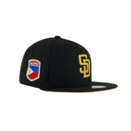 New Era x Billion Creation x Rally Caps 59Fifty San Diego Padres PHILIPPINES SD Logo Black Gold Fitted Hat