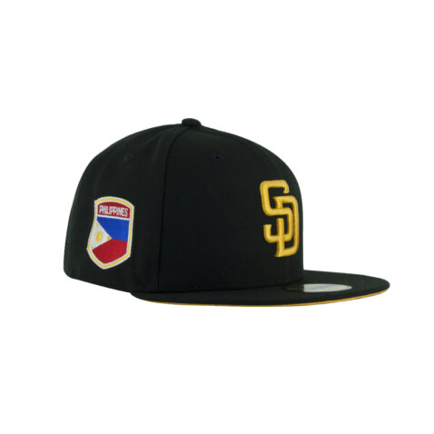 New Era x Billion Creation x Rally Caps 59Fifty San Diego Padres PHILIPPINES SD Logo Black Gold Fitted Hat 3