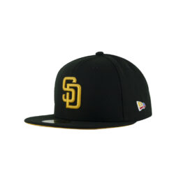 New Era x Billion Creation x Rally Caps 59Fifty San Diego Padres PHILIPPINES SD Logo Black Gold Fitted Hat