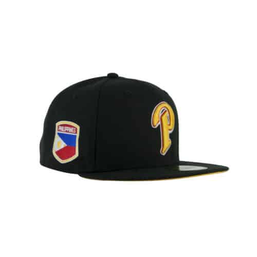 New Era x Billion Creation x Rally Caps 59Fifty San Diego Padres PHILIPPINES P Logo Black Gold Fitted Hat 1