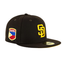 New Era x Billion Creation x Rally Caps 59Fifty San Diego Padres PHILIPPINES SD Logo Fitted Hat Burnt Wood Brown Gold