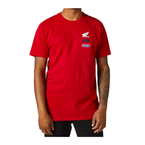 FOX Honda Wing Short Sleeve T-Shirt Flame Red Front