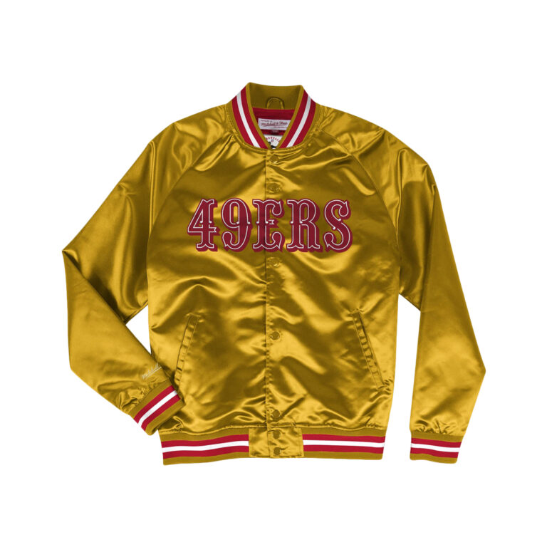 Mitchell & Ness Lightweight San Francisco 49ers Satin Jacket Gold Mitchell & Ness Lightweight San Francisco 49ers Satin Jacket Gold