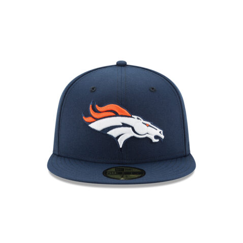 New Era 59Fifty Denver Broncos League Basic Game Oceanside Blue Fitted Hat Front