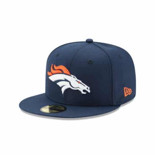 New Era 59Fifty Denver Broncos League Basic Game Oceanside Blue Fitted Hat Left Front