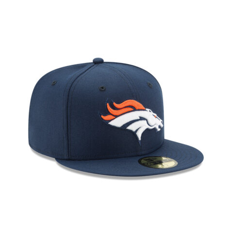 New Era 59Fifty Denver Broncos League Basic Game Oceanside Blue Fitted Hat Right Front