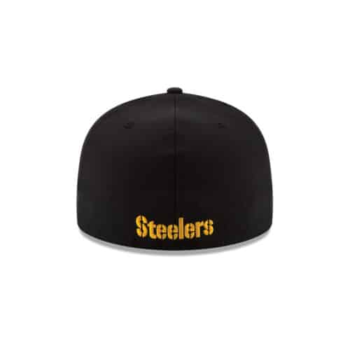 New Era 59Fifty Pittsburgh Steelers League Basic Game Black Gold Yellow Fitted Hat Back