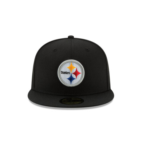 New Era 59Fifty Pittsburgh Steelers League Basic Game Black Gold Yellow Fitted Hat Front