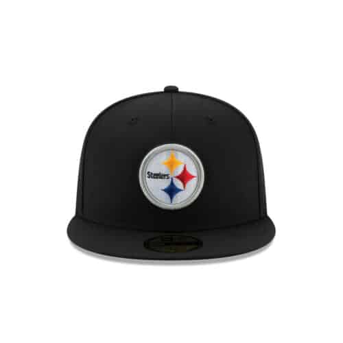 New Era 59Fifty Pittsburgh Steelers League Basic Game Black Gold Yellow Fitted Hat Front