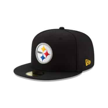 New Era 59Fifty Pittsburgh Steelers League Basic Game Black Gold Yellow Fitted Hat