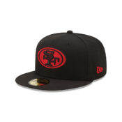 New Era 59Fifty San Francisco 49ers League Basic Alternate Black Red Fitted Hat Left Front