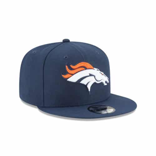 New Era 9Fifty Denver Broncos League Basic Game Oceanside Blue Navy Snapback Hat Right Front