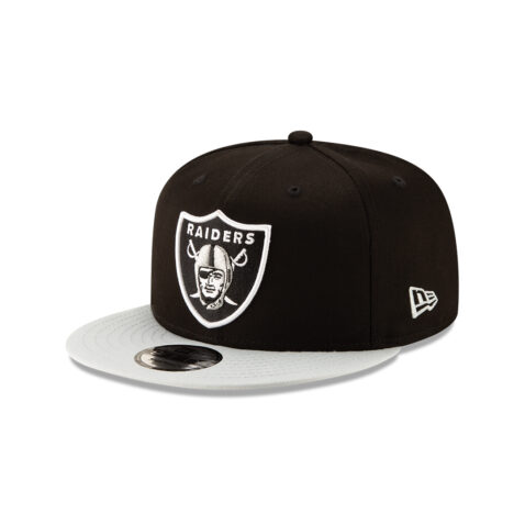 New Era 9Fifty Las Vegas Raiders League Basic Two Tone Black Dark Graphite Snapback Hat Left Front