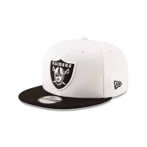 New Era 9Fifty Las Vegas Raiders League Basic Two Tone White Black Snapback Hat Left Front