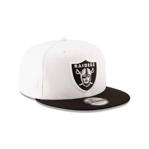 New Era 9Fifty Las Vegas Raiders League Basic Two Tone White Black Snapback Hat Right Front