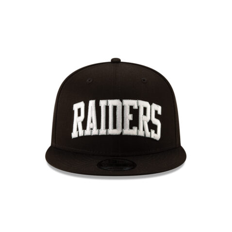 New Era 9Fifty Oakland Raiders Arched Basic Black White Snapback Hat Front