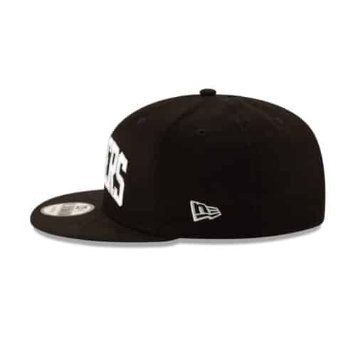 New Era 9Fifty Oakland Raiders Arched Basic Black White Snapback Hat Left