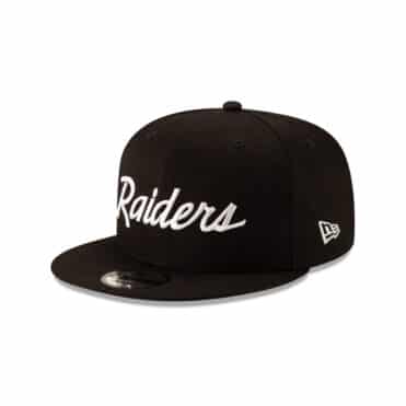 New Era 9Fifty Oakland Raiders Script Basic Black White Snapback Hat