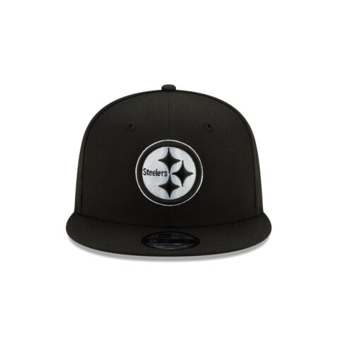 New Era 9Fifty Pittsburgh Steelers Black White Snapback Hat Front