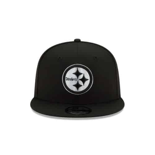 New Era 9Fifty Pittsburgh Steelers Black White Snapback Hat Front