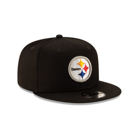 New Era 9Fifty Pittsburgh Steelers League Basic Game Black Gold Yellow Snapback Hat Right Front