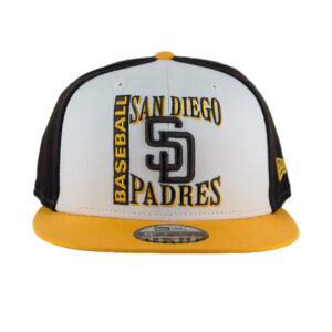 New Era 9Fifty San Diego Padres Retro Sport Snapback Hat Burnt Wood Brown Yellow Front