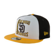 New Era 9Fifty San Diego Padres Retro Sport Snapback Hat Burnt Wood Brown Yellow Left Front