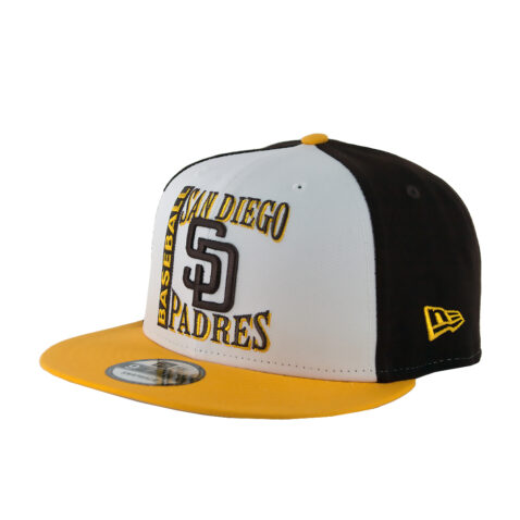 New Era 9Fifty San Diego Padres Retro Sport Snapback Hat Burnt Wood Brown Yellow New Era 9Fifty San Diego Padres Retro Sport Snapback Hat Burnt Wood Brown Yellow Left Front