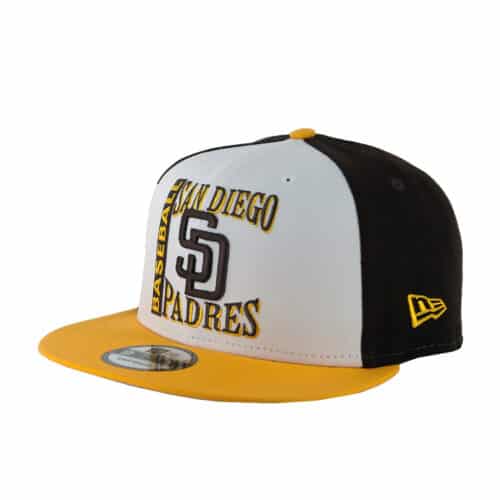 New Era 9Fifty San Diego Padres Retro Sport Snapback Hat Burnt Wood Brown Yellow Left Front