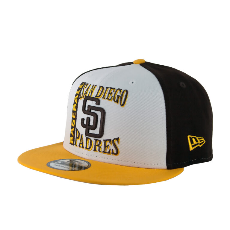 New Era 9Fifty San Diego Padres Retro Sport Snapback Hat Burnt Wood Brown Yellow Left Front New Era 9Fifty San Diego Padres Retro Sport Snapback Hat Burnt Wood Brown Yellow Left Front