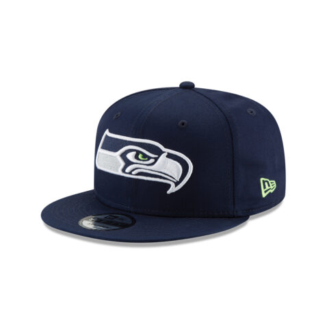 New Era 9Fifty Seattle Seahawks League Basic Game College Navy Blue Snapback Hat Left Front