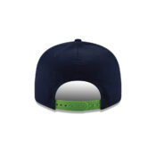 New Era 9Fifty Seattle Seahawks League Basic Two Tone College Navy Blue Action Green Snapback Hat Back