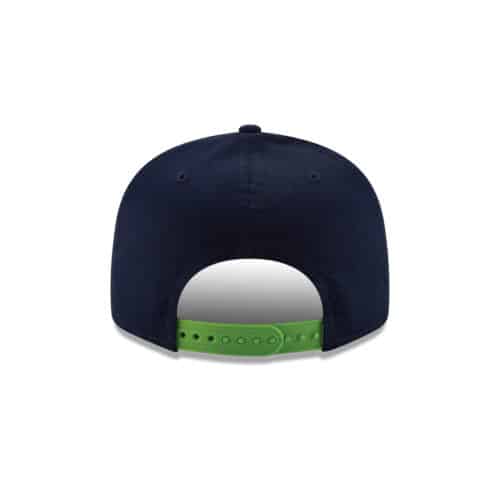 New Era 9Fifty Seattle Seahawks League Basic Two Tone College Navy Blue Action Green Snapback Hat Back