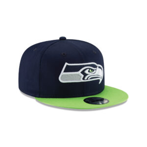 New Era 9Fifty Seattle Seahawks League Basic Two Tone College Navy Blue Action Green Snapback Hat