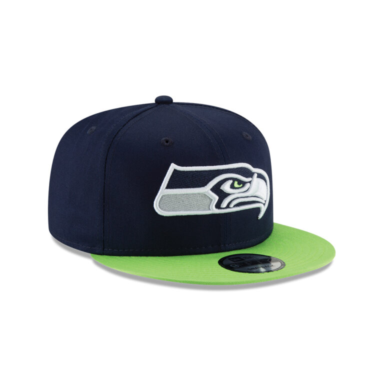 New Era 9Fifty Seattle Seahawks League Basic Two Tone College Navy Blue Action Green Snapback Hat Right Front New Era 9Fifty Seattle Seahawks League Basic Two Tone College Navy Blue Action Green Snapback Hat Right Front