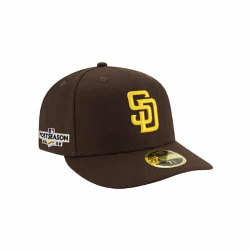 New Era 59Fifty Low Profile San Diego Padres 2022 Post Season Side Patch On Field Game Fitted Hat 2