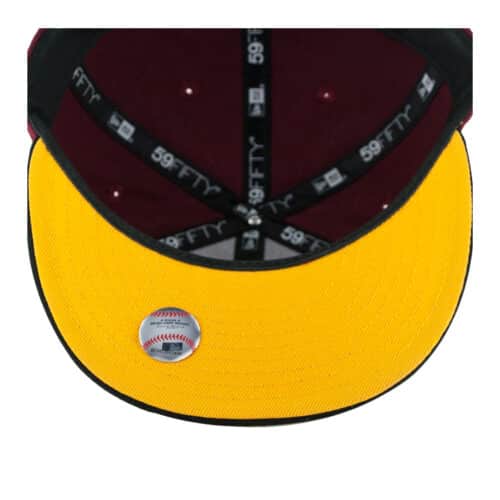 New Era x Billion Creation x Rally Caps 59Fifty San Diego Padres Montezuma Cardinal Red Black Gold Fitted Hat 5