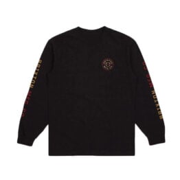 Brixton Crest Long Sleeve SST T-Shirt Black Mars Red Bright Gold 1