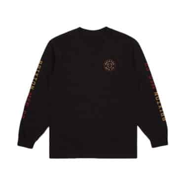 Brixton Crest Long Sleeve STT T-Shirt Black Mars Red Bright Gold